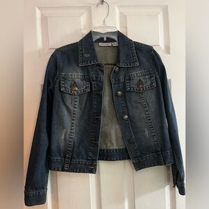 Jeanology-Women's Distressed Blue Jean Jacket Like New Size 6